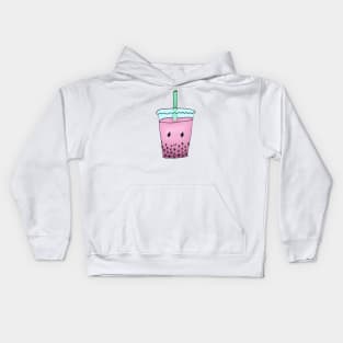 Cute Bubble Tea (Pink) Kids Hoodie